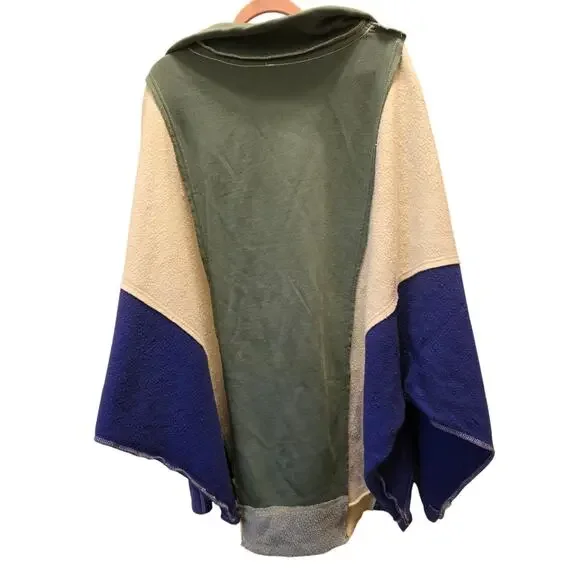 Free People Sidewalk Sweatshirt in Mallard Combo Size Large EUC *READ - Picture 5 of 8